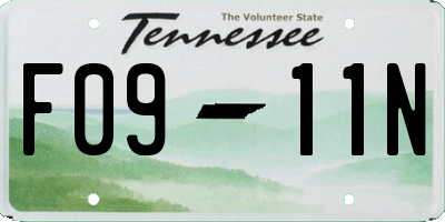 TN license plate F0911N