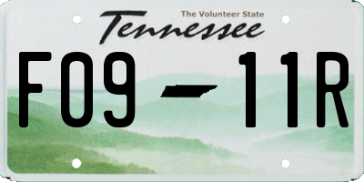 TN license plate F0911R