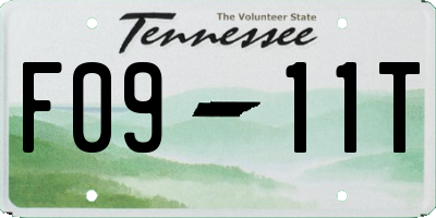 TN license plate F0911T