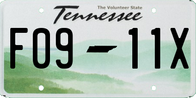 TN license plate F0911X
