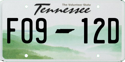 TN license plate F0912D