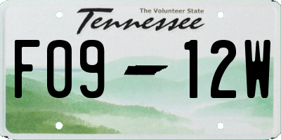 TN license plate F0912W
