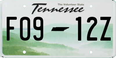 TN license plate F0912Z