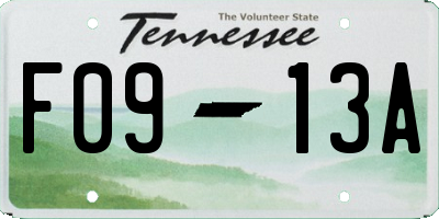 TN license plate F0913A