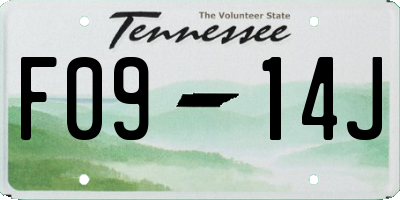 TN license plate F0914J