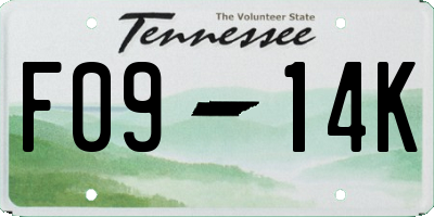 TN license plate F0914K