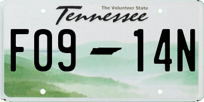 TN license plate F0914N