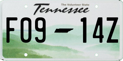 TN license plate F0914Z