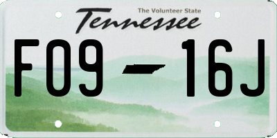 TN license plate F0916J