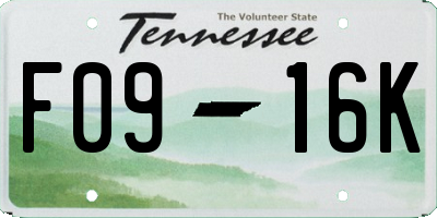 TN license plate F0916K