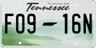 TN license plate F0916N