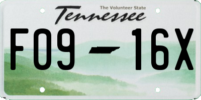 TN license plate F0916X
