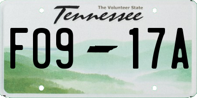 TN license plate F0917A