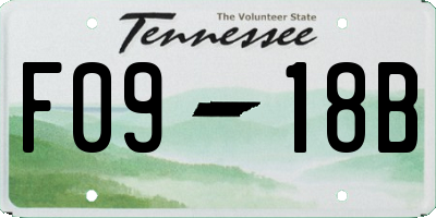 TN license plate F0918B