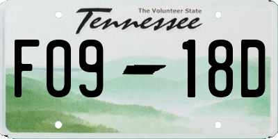 TN license plate F0918D