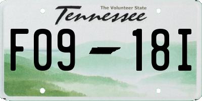 TN license plate F0918I
