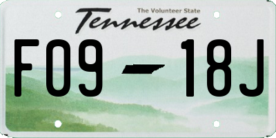 TN license plate F0918J