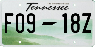 TN license plate F0918Z