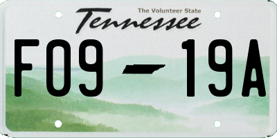 TN license plate F0919A