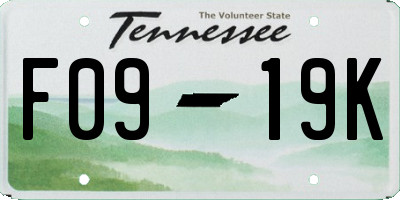 TN license plate F0919K