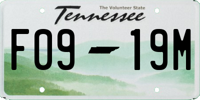 TN license plate F0919M