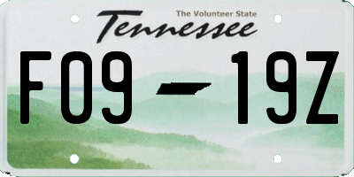TN license plate F0919Z