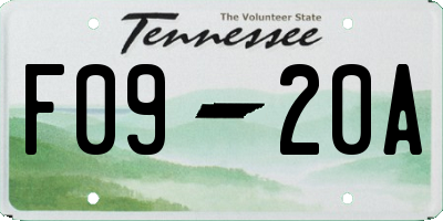 TN license plate F0920A