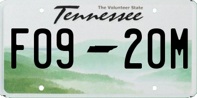 TN license plate F0920M