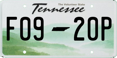 TN license plate F0920P