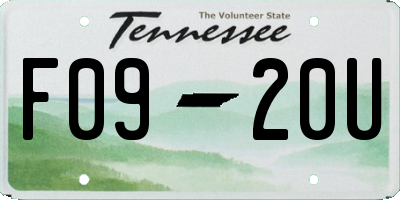 TN license plate F0920U
