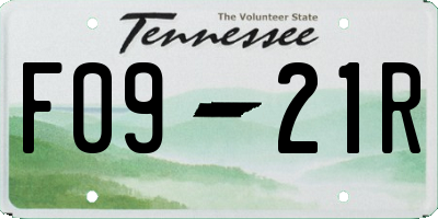 TN license plate F0921R