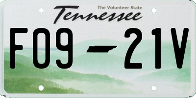 TN license plate F0921V