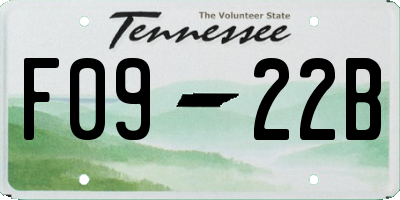 TN license plate F0922B
