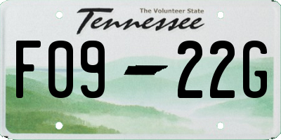 TN license plate F0922G