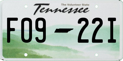 TN license plate F0922I