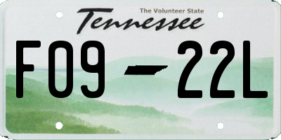 TN license plate F0922L