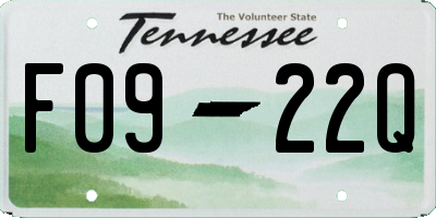 TN license plate F0922Q