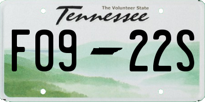 TN license plate F0922S