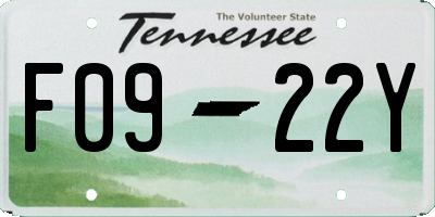 TN license plate F0922Y
