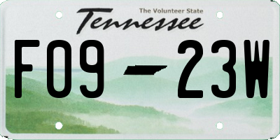 TN license plate F0923W