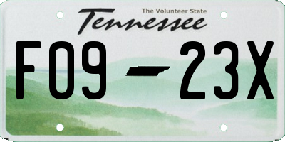 TN license plate F0923X