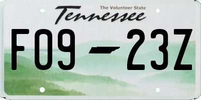 TN license plate F0923Z