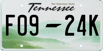 TN license plate F0924K