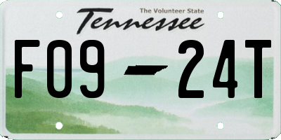 TN license plate F0924T