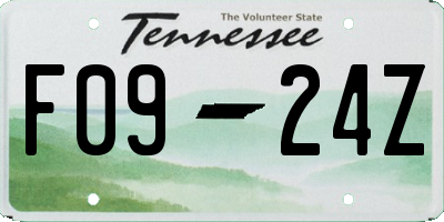 TN license plate F0924Z