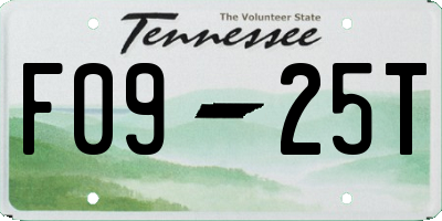 TN license plate F0925T