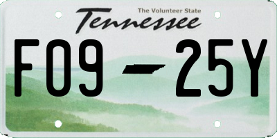 TN license plate F0925Y