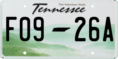 TN license plate F0926A
