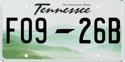 TN license plate F0926B