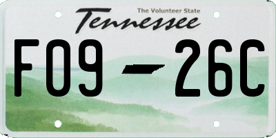 TN license plate F0926C